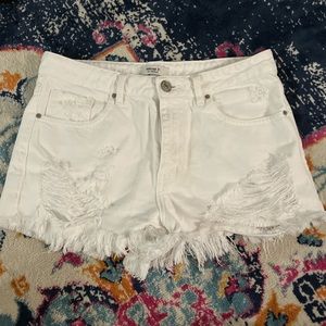 white jean shorts